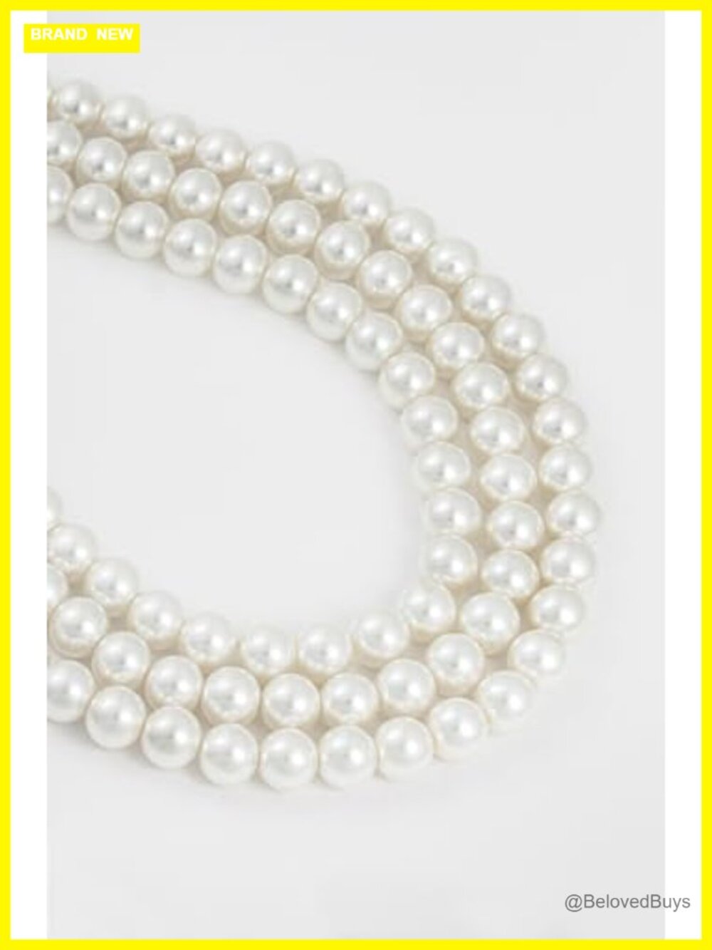 Faux Pearl Necklace 3 Strand 1920s Gatsby Flapper Costume Jewelry - Picture 4 of 6